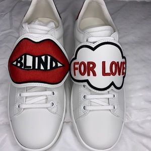 NEW Gucci Ace Sneakers w/ patches “Blind Love”